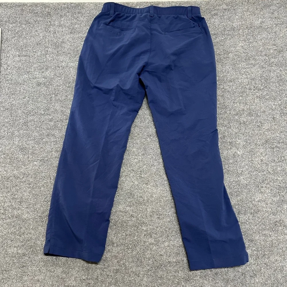 Under Armour Golf Pants Mens Size 36/30 Navy Blue Performance Straight Leg